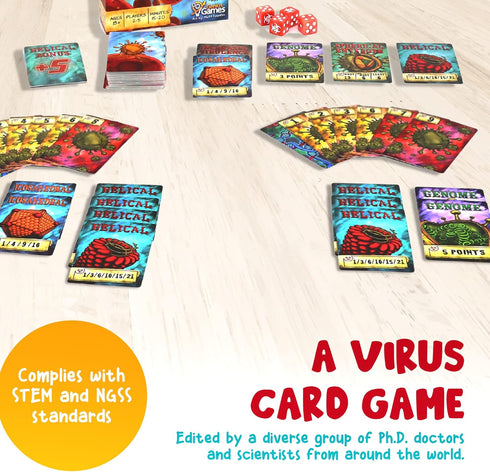 Virulence: an Virus-Themed Card Game | Biology Board Game for Kids, Teens, Adults, and Teachers | Fun & Engaging