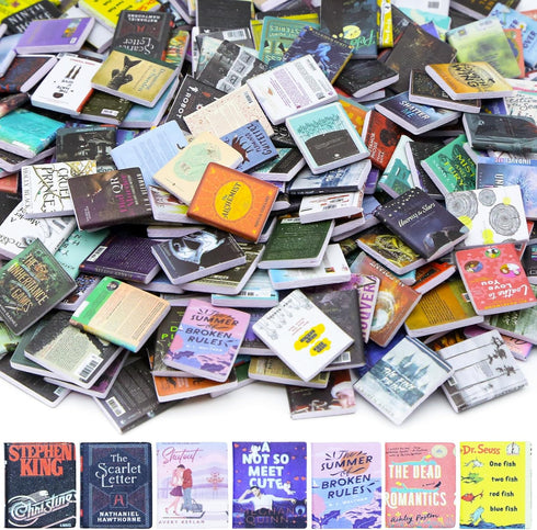 IAIHBBLY 150 Pcs Mini Books for Anxiety BookshelfMiniature Dollhouse Books Assorted Tiny Small