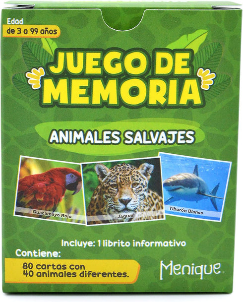 Juego de Memoria de Animales Salvajes en español - Wild Animals Memory Matching Game
