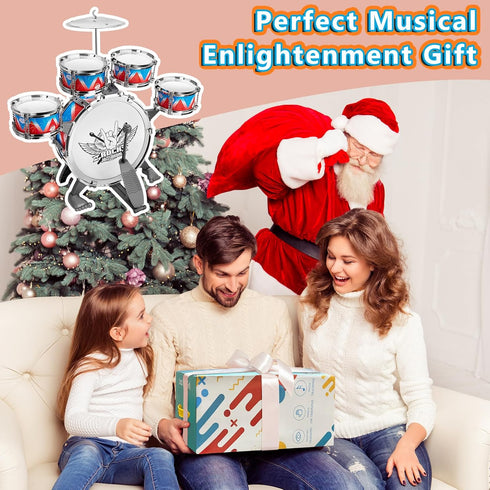 Toddlers Drum Set Kids Jazz Drum Kit for 3-5 Years Old, Early Learning Musical Toy Set, Perfect Birthday Gift