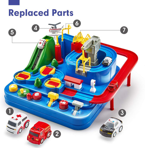 10 Replacement Parts for hahaland Large Size Race Tracks Cars, Helicopter, Rotary Rods, Drawbridge, and Landing