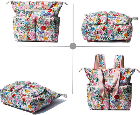 ESVAN Totepack Backpack 2 1 Diaper Tote Bag in for Women Multifunctional Large Capacity with Insulated Pockets Travel |