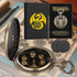 Mini DND Dice Set 7pcs Polyhedral Metal D&D Dice Steampunk Hollow Paladin Knight Warrior Pocket Watch Shell Case