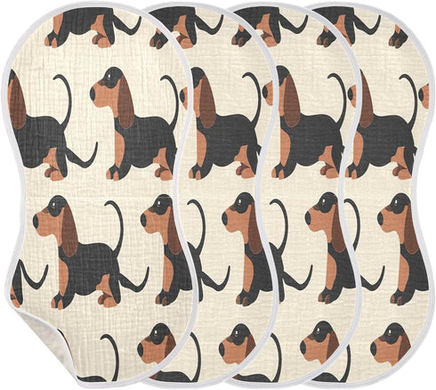 YETTASBIN Dachshund Dog Muslin Baby Burp Cloth, Super Soft Absorbent Cotton Burp Rag Baby Bibs Feeding Cloth