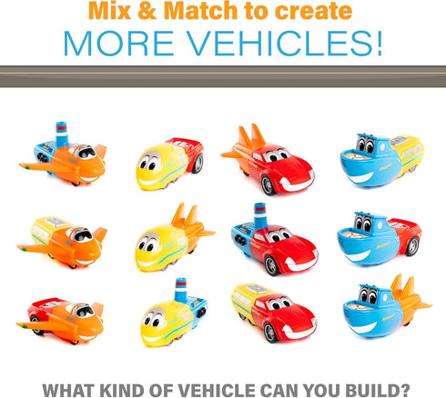 Mix or Match Vehicles Junior, 8 Pieces Magnetic Toy Play Set