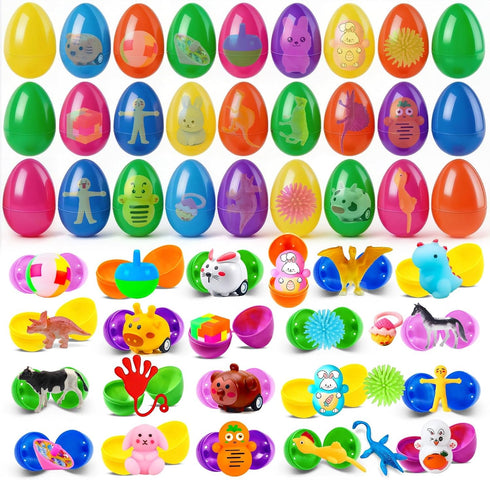 220 Pcs Prefilled Easter Eggs and Toys, 110 Eggs Pre Filled with