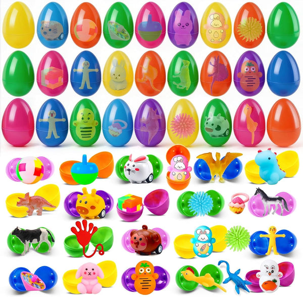 220 Pcs Prefilled Easter Eggs and Toys, 110 Eggs Pre Filled with