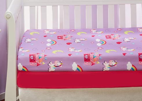 EVERYDAY KIDS 2 Pack Fitted Girls Crib Sheet, 100% Soft Breathable Microfiber, Fits Standard Crib Mattress
