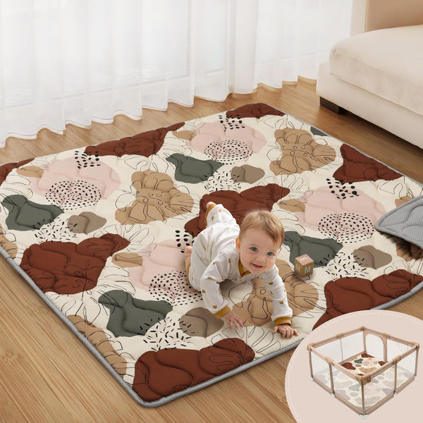 Blissful Diary Baby Play Mats for Floor, 59x59 Inch Thicker and Larger
