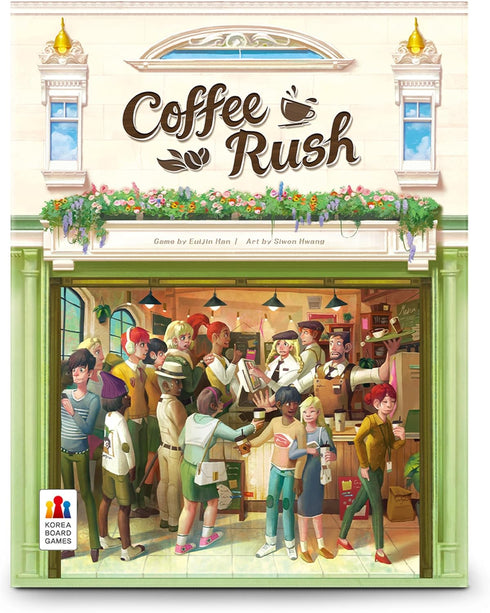 Coffee Rush Board Game - Fun Strategy Game for Kids & Adults, 2-4 Players, Ages 8+, 30 Minute Playtime