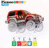 PicassoTiles 3 pcs Magnetic Toy Car Set, Light Up LED Compatible with Magnet Race Track for STEM Building Kits