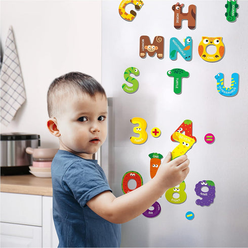 Magnetic Uppercase Letters and Numbers | Educational Learning Tool for Kids, 39 Pieces Magnets