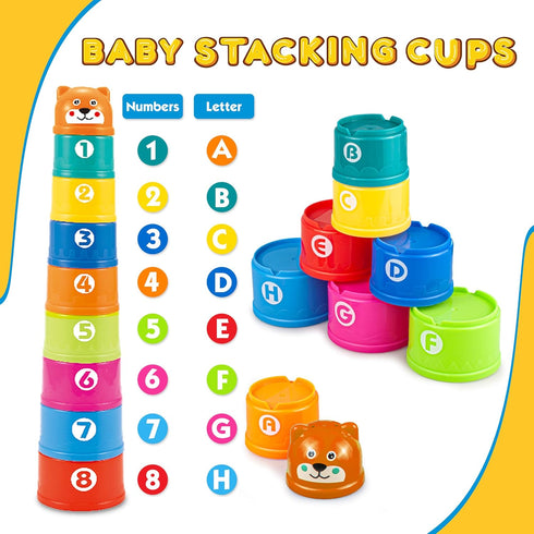 SYUUKH 6 in1 6-12 6-12 12pc 2 Montessori Baby Toys MonthsMontessori Toy for Babies MonthsIncl Building Blocks &Silicone