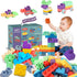 Baby Soft Blocks Building Toys, 70PCS STEM Educational Blocks for Babies 6 Months and Up, Soft Rubber Sensory Toys