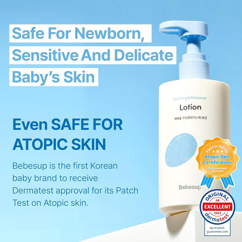 100-Hour 10.14 oz BEBESUP- Daily Hydration Baby Lotion | Korean Skincare for Sensitive & Atopic Skin Hydration Organic
