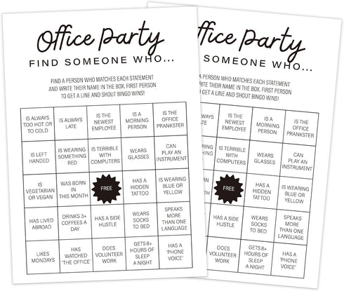 Office Party Game - Find Someone Who (30-Cards), Team Building Icebreaker Game, Fun Work Activities