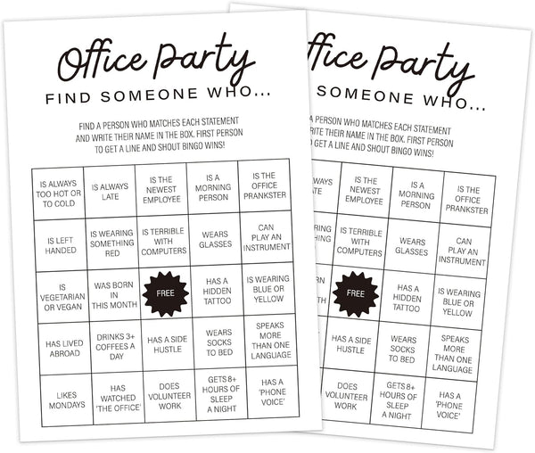 Office Party Game - Find Someone Who (30-Cards), Team Building Icebreaker Game, Fun Work Activities