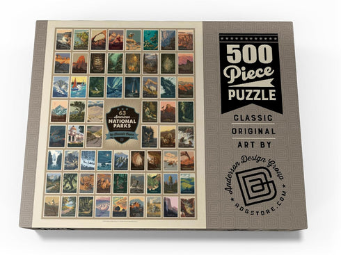 63 500 MyPuzzle American National Parks: By Kenneth Crane, Vintage Poster - Premium Piece Jigsaw Puzzle for Adults