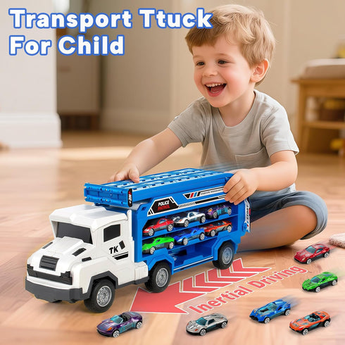 3, 4, 5, 6 25 2 6 BainGesk Truck Car Toys for Years Old Boys Girls, in Race Track Truck Toys, Foldable Layer Carrier
