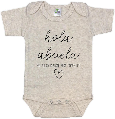 Pineapple Pancake Kids Hola Abuela Spanish Pregnancy Announcement Infant Bodysuit Gift for Grandma