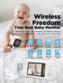 NUOTUN 2.8 1080P 2-Way Baby Monitor with Camera and Audio, Baby Monitor No Wifi with Clip for Crib & Stand, Portable HD