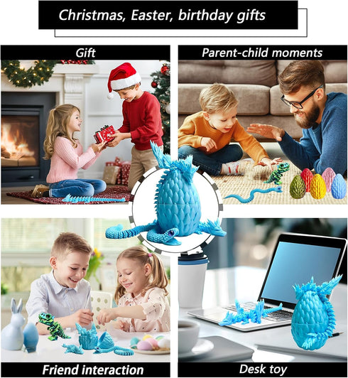 TJYZGXQ 5pcs,12" 3D 5-7 4-6 8-12 Printed Dinosaur Eggs,Dragon Egg,Crystal Dragon Toys,Snake Eggs, T RexAnimals,Fidget