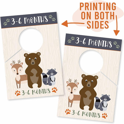 Hadley Designs Woodland Baby Nursery Closet Organizer Dividers, 7pcs for Girls or Boys Clothing, Grey Size Hanger