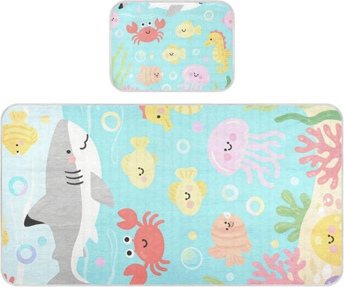 SyXIOP Cartoon Cute and Colorful Animals Cooling Baby Waterproof Crib Mattress pad 28"