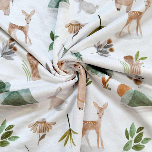 Buerhanerry 30"x40" Woodland Baby Blanket for Girls Boys, Soft Double Layer Minky with Dotted Backing, Forest Animals