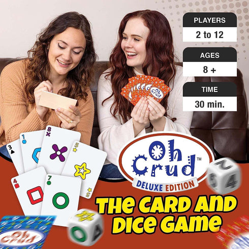 2-12 Oh Crud Deluxe Edition: A Trick-Taking Card & Dice Game for Adults & Families, Strategy Card Game for Family Game