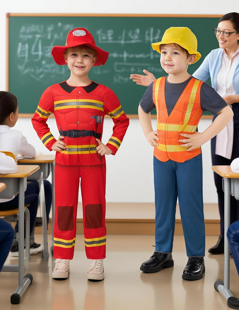 8In1 Set-Astronaut/Police Spooktacular Creations Boys DressUp Costumes, Career RolePlay Muscle Costumes for Hallow Xmas