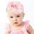 My Lello Shabby Fabric Flower Cluster Headband for Baby, Infant, Toddler, Girl, Stretchy Elastic Aqua