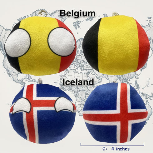 6PC Countryballs Plushies, Soft & Educational National Character Toys, Your Collection of Countryball and Polandball