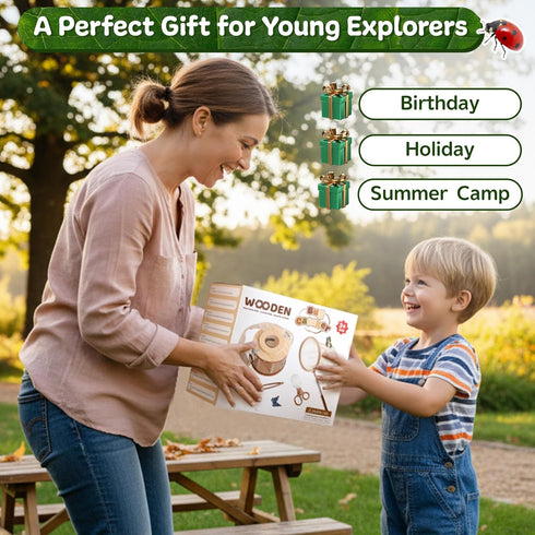 Backpack 8 1 Set 4-12 GAGAKU Kids Bug Catching Kit with - in Outdoor Explorer with Net, Wooden Box & Magnifying Glass