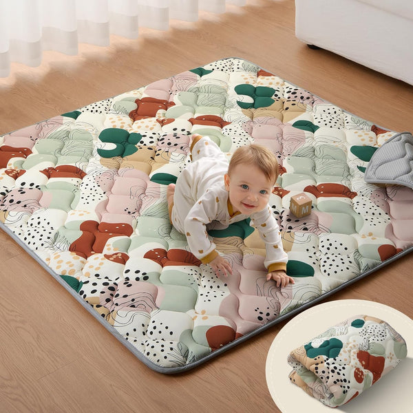 Blissful Diary Portable Baby Play Mats for Floor, Thicker Cushioned Foldable Baby