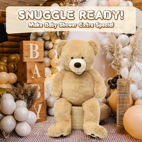 51 inch MorisMos Smile Giant Teddy Bear, Large Stuffed Bears with Big Footprints, Big Stuffed Animals Cuddly Plush