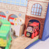 Train Storage Bin and Play Mat - Wooden Railway Take-Along Storage Box with Train Tracks Design - Two in One