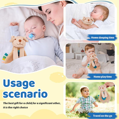 Pro Goleem 0 3 6 9 12 Dog Loveys for Babies Girl and Boy, Baby Lovey with Teether, Baby Toys Months, Safety Teething