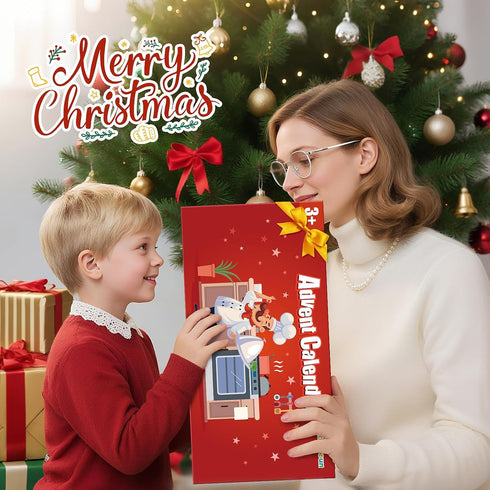 Commodum Set, 24 Countdown 3+ Christmas Advent Calendar Gifts for Kids, Kids Wooden Play Cooking Pretend Play Kitchen