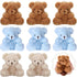 Threan 8 Pcs Mini Plush Bears, 4'' Small Bear Bulk Stuffed Animal Toys, Tiny Soft Dolls for Keychain Baby Shower Favors