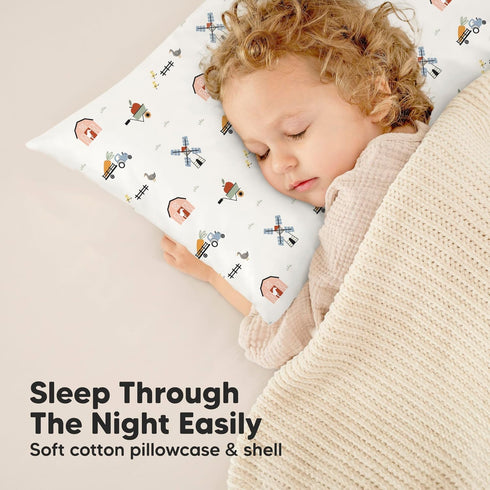 14X20 Set KeaBabies Toddler Pillow with Pillowcase, Jumbo - Soft Organic Cotton Toddler Pillows for Sleeping - Machine