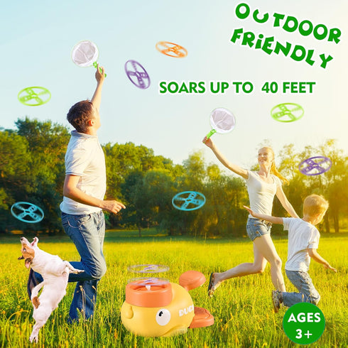 COUOMOXA Outdoor Toys Games for Kids, Stomp Launcher Flying Spinner Disc for Backyard Activities Ages 3-8