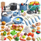 Funpynani 130Pcs Kitchen Playset, Toddler Pretend Cooking Play Pots, Pans, Utensils Cookware, Daily