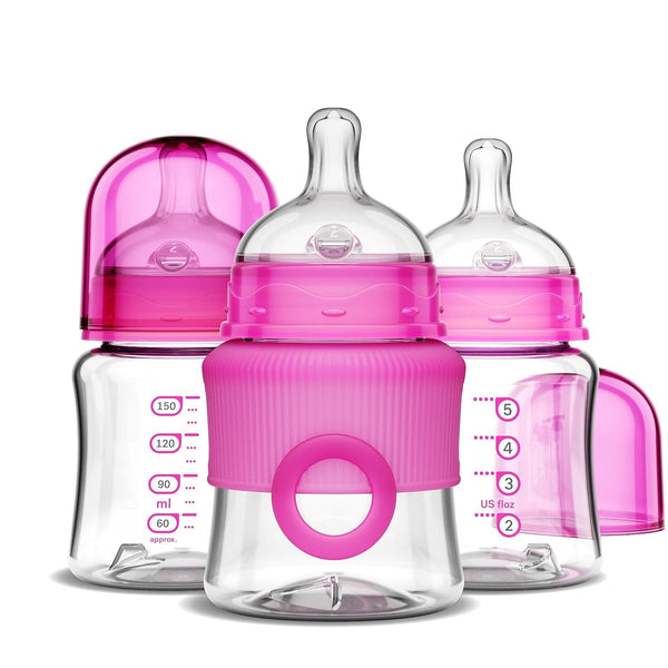 Smilo Baby Bottle Set with Stage 0 Slow Flow Anti Colic Nipple,