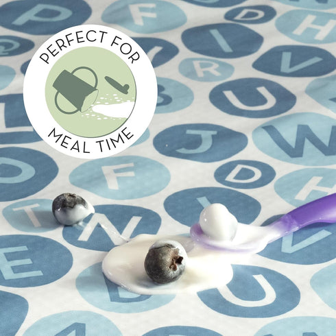 42 Inches 42 Inches, S&T INC. Baby Splat Mat for Under High Chair, Water Resistant Floor Mat, by Blue Alphabet