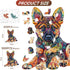 500 Game,18.42"x17.3" Ruikiyart Wooden Puzzle for Adults Pieces,Unique Dog Shaped German Shepherd Puggy Jigsaw Puzzles