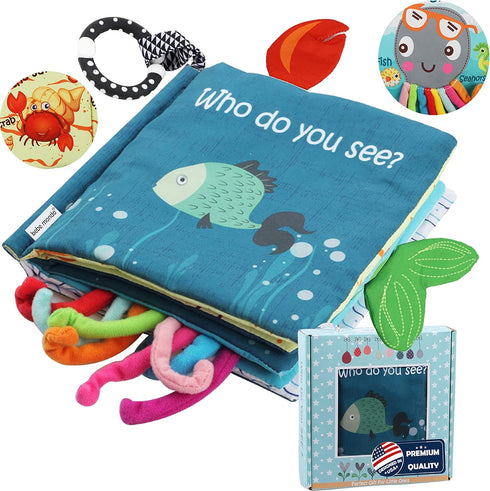Baby Books Toys - Touch and Feel Cloth Soft Crinkle Books for Babies, Early Learning Sensory Toys