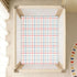 miaozhen 1 Pack 52x28 Cotton Baby Crib Sheets for Boys Girls Comfy Breathable Gray Plaid Offwhite Toddler Mattress