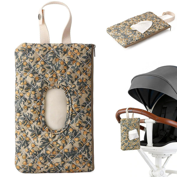 Generic Baby Wipe Holder, Floral Quilted Dispenser Pouch Portable Mommy Bag for Travel