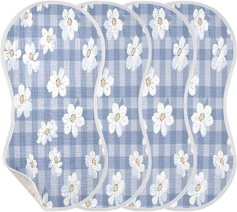 YETTASBIN Flower Plaid Muslin Baby Burp Cloth, Super Soft Absorbent Cotton Burp Rag Baby Bibs Feeding Cloth for Newborn